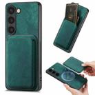 For Samsung Galaxy S23 5G Retro Leather Card Bag Magnetic Phone Case(Green) - 1