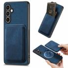 For Samsung Galaxy S23 FE 5G Retro Leather Card Bag Magnetic Phone Case(Blue) - 1
