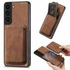 For Samsung Galaxy S22 5G Retro Leather Card Bag Magnetic Phone Case(Brown) - 1