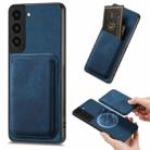 For Samsung Galaxy S22 5G Retro Leather Card Bag Magnetic Phone Case(Blue) - 1