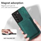 For Samsung Galaxy S21+ 5G Retro Leather Card Bag Magnetic Phone Case(Green) - 5