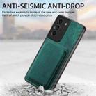 For Samsung Galaxy S21+ 5G Retro Leather Card Bag Magnetic Phone Case(Green) - 6