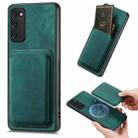 For Samsung Galaxy S20 FE Retro Leather Card Bag Magnetic Phone Case(Green) - 1