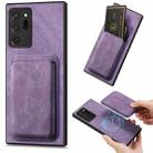For Samsung Galaxy Note20 Ultra Retro Leather Card Bag Magnetic Phone Case(Purple) - 1