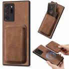 For Samsung Galaxy Note20 Ultra Retro Leather Card Bag Magnetic Phone Case(Brown) - 1