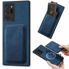 For Samsung Galaxy Note20 Ultra Retro Leather Card Bag Magnetic Phone Case(Blue) - 1