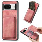 For Google Pixel 8 Retro Leather Card Bag Magnetic Phone Case(Pink) - 1
