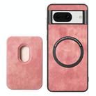 For Google Pixel 8 Retro Leather Card Bag Magnetic Phone Case(Pink) - 3