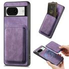 For Google Pixel 8 Retro Leather Card Bag Magnetic Phone Case(Purple) - 1