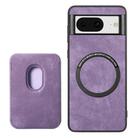 For Google Pixel 8 Retro Leather Card Bag Magnetic Phone Case(Purple) - 3