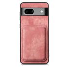 For Google Pixel 7a Retro Leather Card Bag Magnetic Phone Case(Pink) - 2