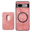 For Google Pixel 7a Retro Leather Card Bag Magnetic Phone Case(Pink) - 3