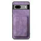 For Google Pixel 7a Retro Leather Card Bag Magnetic Phone Case(Purple) - 2