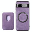 For Google Pixel 7a Retro Leather Card Bag Magnetic Phone Case(Purple) - 3