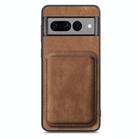 For Google Pixel 7 Pro Retro Leather Card Bag Magnetic Phone Case(Brown) - 2