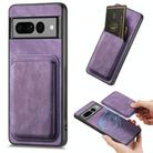 For Google Pixel 7 Pro Retro Leather Card Bag Magnetic Phone Case(Purple) - 1
