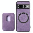 For Google Pixel 7 Pro Retro Leather Card Bag Magnetic Phone Case(Purple) - 3