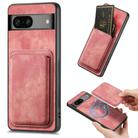 For Google Pixel 6 Pro Retro Leather Card Bag Magnetic Phone Case(Pink) - 1