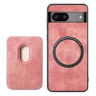 For Google Pixel 6 Pro Retro Leather Card Bag Magnetic Phone Case(Pink) - 3