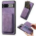 For Google Pixel 6 Pro Retro Leather Card Bag Magnetic Phone Case(Purple) - 1