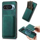 For Google Pixel 9/9 Pro Retro Leather Card Bag Magnetic Phone Case(Green) - 1