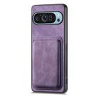 For Google Pixel 9/9 Pro Retro Leather Card Bag Magnetic Phone Case(Purple) - 2