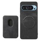 For Google Pixel 9/9 Pro Retro Leather Card Bag Magnetic Phone Case(Black) - 3