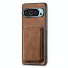 For Google Pixel 9 Pro XL Retro Leather Card Bag Magnetic Phone Case(Brown) - 2