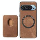 For Google Pixel 9 Pro XL Retro Leather Card Bag Magnetic Phone Case(Brown) - 3
