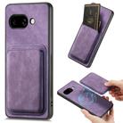 For Google Pixel 9A Retro Leather Card Bag Magnetic Phone Case(Purple) - 1