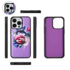 For iPhone 15 Pro Max MagSafe Flower Multi-functional Crossbody Zipper Wallet Leather Phone Case(Purple) - 2