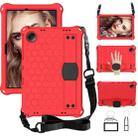 For Xiaomi Redmi Pad SE 11 2023 Honeycomb EVA Hybrid PC Tablet Case with Strap(Red +Black) - 1