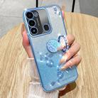 For Tecno Spark GO 2022 Gradient Glitter Immortal Flower Ring All-inclusive Phone Case(Purple) - 2