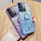 For Tecno Spark GO 2022 Gradient Glitter Immortal Flower Ring All-inclusive Phone Case(Purple) - 3