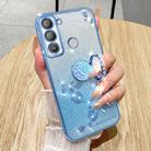 For Tecno Pop 5 LTE Gradient Glitter Immortal Flower Ring All-inclusive Phone Case(Blue) - 2