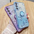 For Tecno Pop 5 LTE Gradient Glitter Immortal Flower Ring All-inclusive Phone Case(Blue) - 3