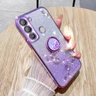 For Tecno Pop 5 LTE Gradient Glitter Immortal Flower Ring All-inclusive Phone Case(Purple) - 1
