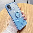 For Tecno Spark GO 2020 Gradient Glitter Immortal Flower Ring All-inclusive Phone Case(Blue) - 1