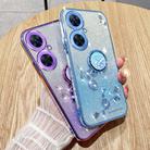 For Tecno Camon 19 Neo Gradient Glitter Immortal Flower Ring All-inclusive Phone Case(Pink) - 3