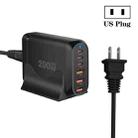 GaN PD100W Type-C x 3 + USB x 3 Multi Port Laptop Adapter, Plug Size:US Plug - 1