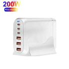 GaN PD100W Type-C x 3 + USB x 3 Multi Port Laptop Adapter, White, Plug Size:UK Plug - 2