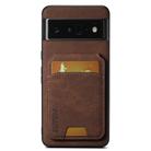 For Google Pixel 6 Pro Suteni H02 Litchi Leather Card Wallet Stand Back Phone Case(Brown) - 1