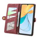 For ZTE Blade V50 Vita Geometric Zipper Wallet Side Buckle Leather Phone Case(Red) - 3