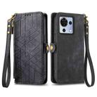 For ZTE Blade V50 Vita Geometric Zipper Wallet Side Buckle Leather Phone Case(Black) - 2