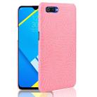 Shockproof Crocodile Texture PC + PU Case for OPPO Realme C2(Pink) - 1