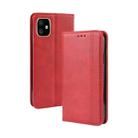 For iPhone 11 Magnetic Buckle Retro Crazy Horse Texture Horizontal Flip Leather Case for Apple iPhone 11 6.1 inch, with Holder & Card Slots & Photo Frame(Red) - 1