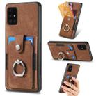 For Samsung Galaxy A51 Retro Skin-feel Ring Card Wallet Phone Case(Brown) - 1