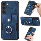 For Samsung Galaxy S23+ 5G Retro Skin-feel Ring Card Wallet Phone Case(Blue) - 1