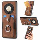 For Honor X9b Retro Skin-feel Ring Card Wallet Phone Case(Brown) - 1