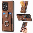 For Infinix Hot 30i Retro Skin-feel Ring Card Wallet Phone Case(Brown) - 1